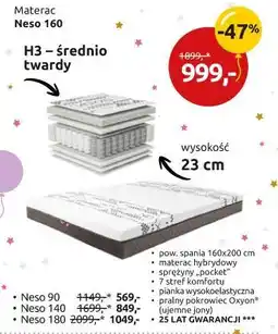 Black Red White materac Neso 160 oferta