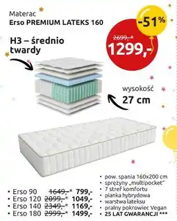 Black Red White materac Erso Premium Lateks 160 oferta