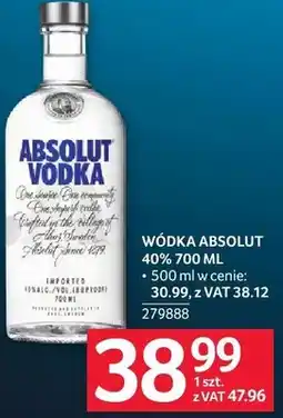 Selgros Wódka Absolut 40% oferta