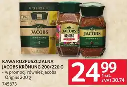 Selgros Kawa rozpuszczalna Jacobs Kronung 200/220 g - w promocji również Jacobs Origins oferta