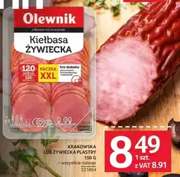 Selgros Kiełbasa żywiecka krakowska lub żywiecka plastry oferta