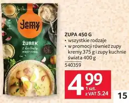 Selgros Zupa 450g wszystkie rodzaje w promocji również zupy kremy 375g i zupy kuchnie świata 400g oferta