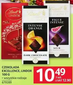 Selgros Czekolada Excellence, Lindor 100 g - wybrane rodzaje oferta