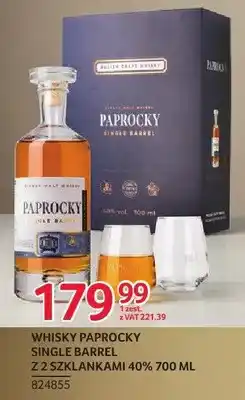 Selgros Whisky Paprocky Single Barrel z 2 szklankami 40% oferta