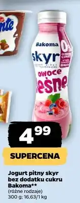 Netto Jogurt pitny skyr bez dodatku cukru Bakoma owoce leśne oferta