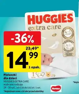 Intermarche Pieluchy dla dzieci Extra Care wybrane rodzaje 24-26 szt oferta