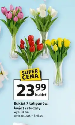 Auchan Bukiet 7 tulipanów, kwiat sztuczny oferta