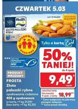 Kaufland Złote paluszki rybne opakowanie rodzinne oferta