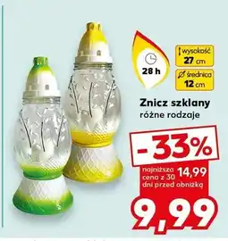 Kaufland Znicz szklany, różne rodzaje oferta