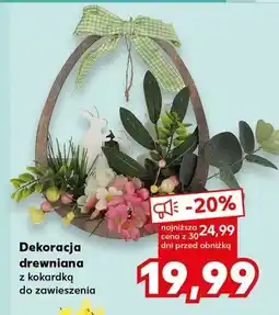 Kaufland Dekoracja drewniana z kokardką do zawieszenia oferta