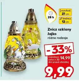 Kaufland Znicz szklany Jajko, różne rodzaje oferta
