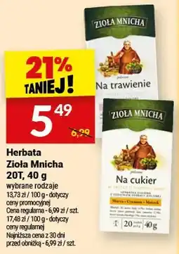 Twój Market Herbata Zioła Mnichów 20T, 40g wybrane rodzaje oferta