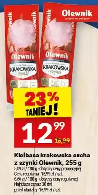Twój Market Kiełbasa krakowska sucha z szynki oferta