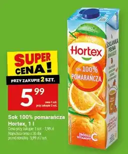 Twój Market Sok 100% pomarańcza Hortex oferta