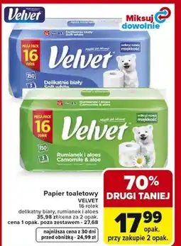 Carrefour Papier toaletowy 16 rolek delikatny biały, rumianek i aloes oferta