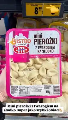 Biedronka Mini pierożki z twarogiem na słodko Bistro minutka oferta