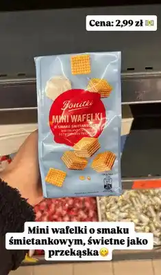 Biedronka Mini wafelki o smaku śmietankowym oferta
