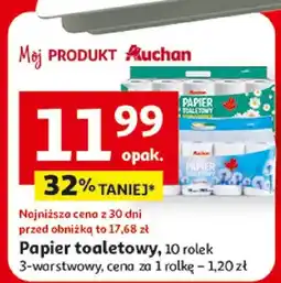 Auchan Papier toaletowy 10 rolek 3-warstwowy oferta