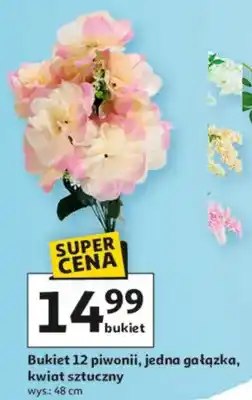 Auchan Bukiet 12 piwonii, jedna gałązka, kwiat sztuczny oferta