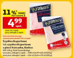 Auchan Szynka eksportowa lub szynka eksportowa z piersi kurczaka oferta