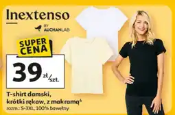 Auchan T-shirt damski, krótki rękaw, z makramą oferta