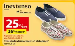Auchan Tenisówki dziewczęce lub chłopięce oferta