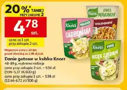 Auchan Danie gotowe w kubku Knorr oferta