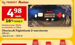 Auchan Chusteczki higieniczne Auchan oferta
