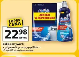Auchan Sól do zmywarki + płyn nabłyszczający Finish oferta