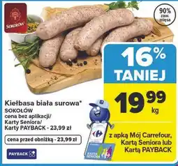 Carrefour Kiełbasa biała surowa Sokołów oferta
