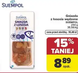 Carrefour Gniazda z łososia wędzone Suempol oferta