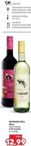 Kaufland OUTBACK HILL Wino różne rodzaje oferta