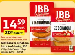 Auchan Kiełbasa ze schabem lub z karkówką, JBB oferta