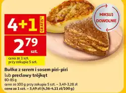 Auchan Bułka z serem i sosem piri-piri lub preclowy trójkąt oferta