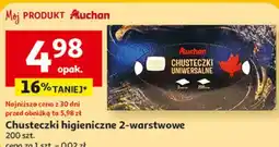 Auchan Chusteczki higieniczne 2-warstwowe Auchan oferta