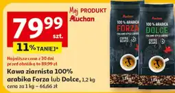 Auchan Kawa ziarnista 100% arabika Forza lub Dolce oferta