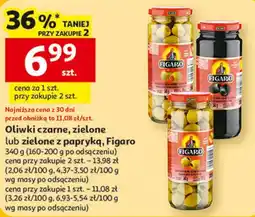 Auchan Oliwki czarne, zielone lub zielone z papryką Figaro oferta