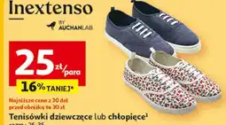 Auchan Tenisówki dziewczęce lub chłopięce Inextenso oferta