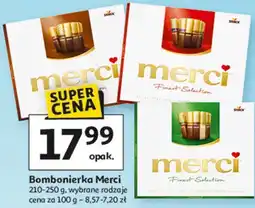 Auchan Bombonierka Merci 210-250 g, wybrane rodzaje oferta