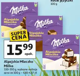 Auchan Alpejskie Mleczko Milka 330-350 g, wybrane rodzaje oferta
