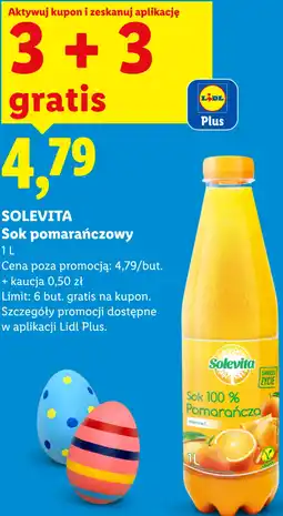Lidl Sok pomarańczowy 100% Solevita (3+3) oferta