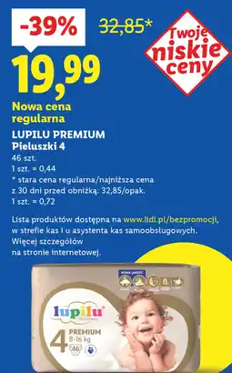 Lidl LUPILU PREMIUM Pieluszki 4 46 szt oferta
