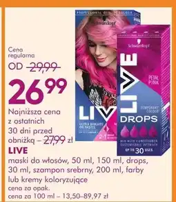 SuperPharm Maski do włosów, szampon srebrny 200ml, farby lub kremy koloryzujące Live oferta