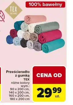 Carrefour Prześcieradło z gumką TEX oferta