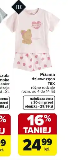 Carrefour Piżama dziewczęca TEX oferta