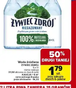 Carrefour Market Woda źródlana Zywiec Zdrój oferta