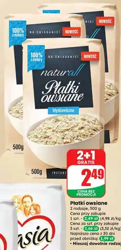Dino Płatki owsiane Natural (różne rodzaje) oferta