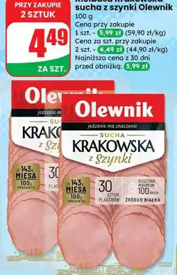 Dino Kiełbasa Krakowska sucha z szynki Olewnik oferta