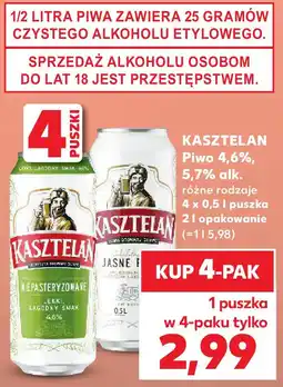 Kaufland Kasztelan Piwo 4,6%, 5,7% alk. różne rodzaje 4 x 0,5 l puszka oferta