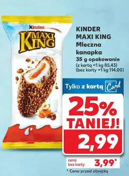 Kaufland Kinder Maxi King Mleczna kanapka oferta